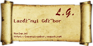 Lazányi Gábor névjegykártya